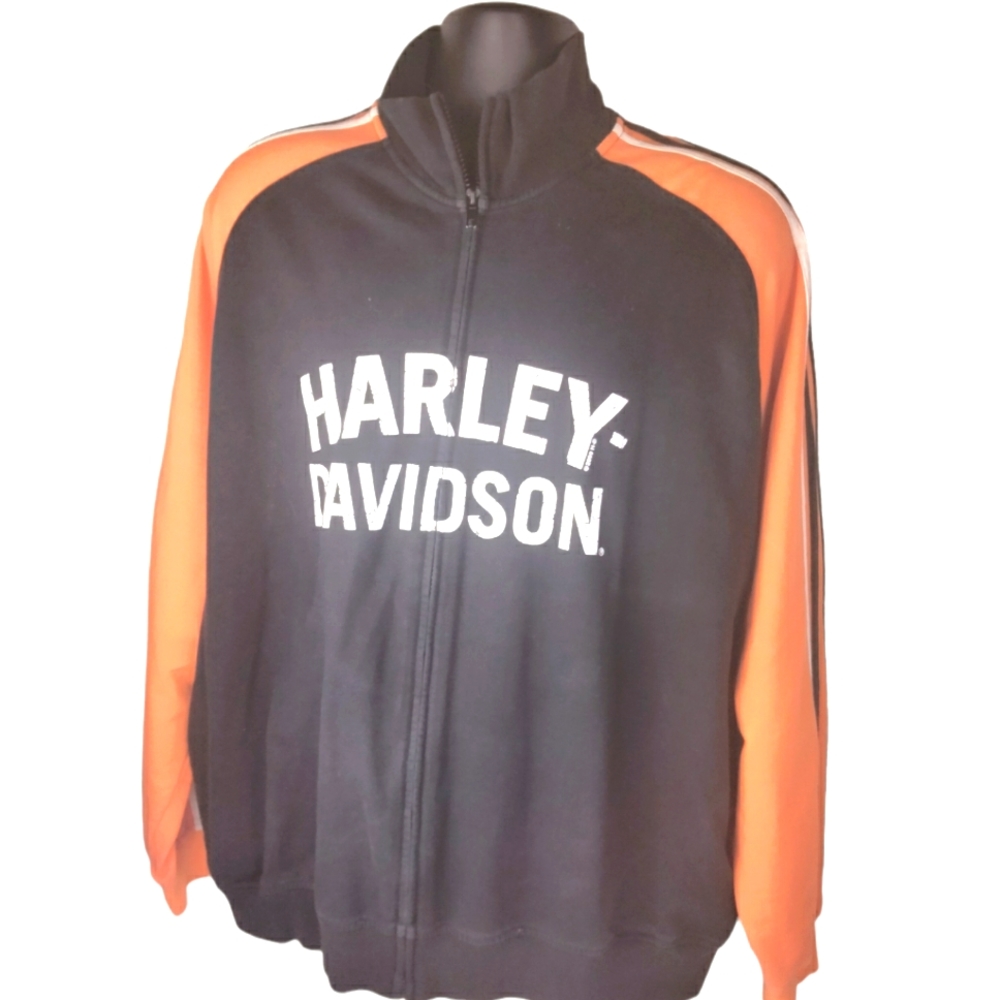 Men X-large Harley Davidson Jacket. orange white and black.